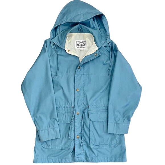 Woolrich Womens Vintage Hooded Jacket Pale Blue S - Picture 1 of 13